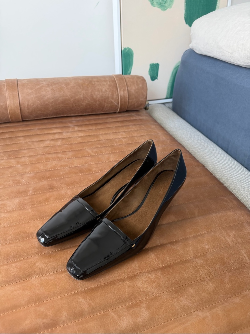 Khaite 50mm Celia Classic Black Patent Loafer Flats - Women